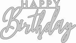 Топпер акрил "Happy Birthday" без ножки, 36001051-с