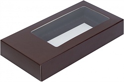 Коробка под дубайский шоколад с окном 15,5 см*7,5 см*2,5 см (Шоколад)